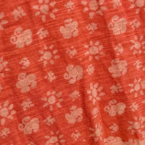 Lucky Brand Orange Boho Print Split Neck Long Sleeve Top Medium - Picture 3 of 5